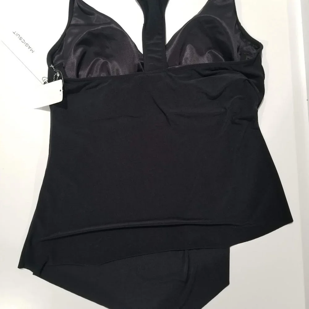 Magicsuit Solid Taylor Tankini Top Black Size 10 - Picture 7 of 11